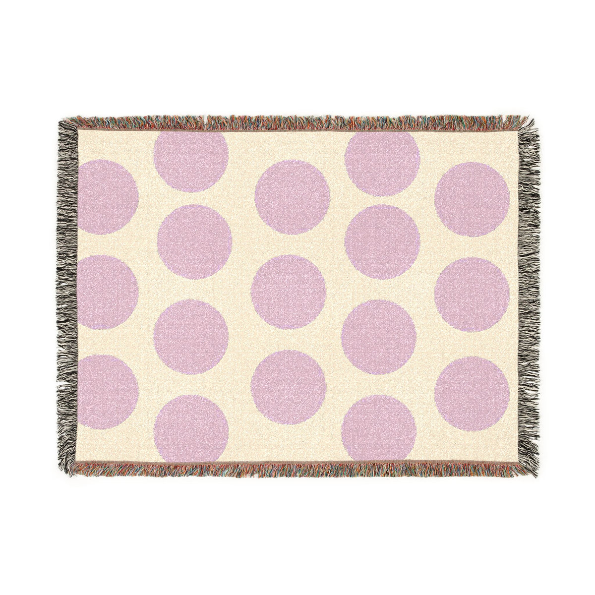 Pink Polka Dot Woven Throw Blanket