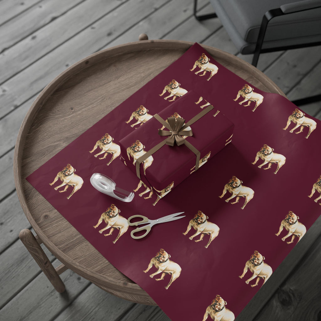 Maroon Bulldog Wrapping Paper