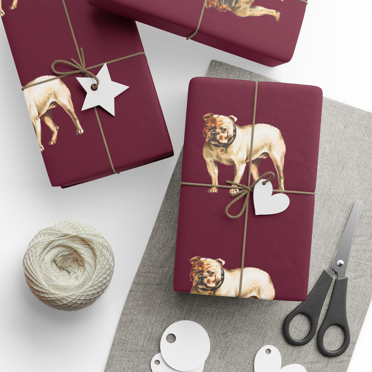 Maroon Bulldog Wrapping Paper