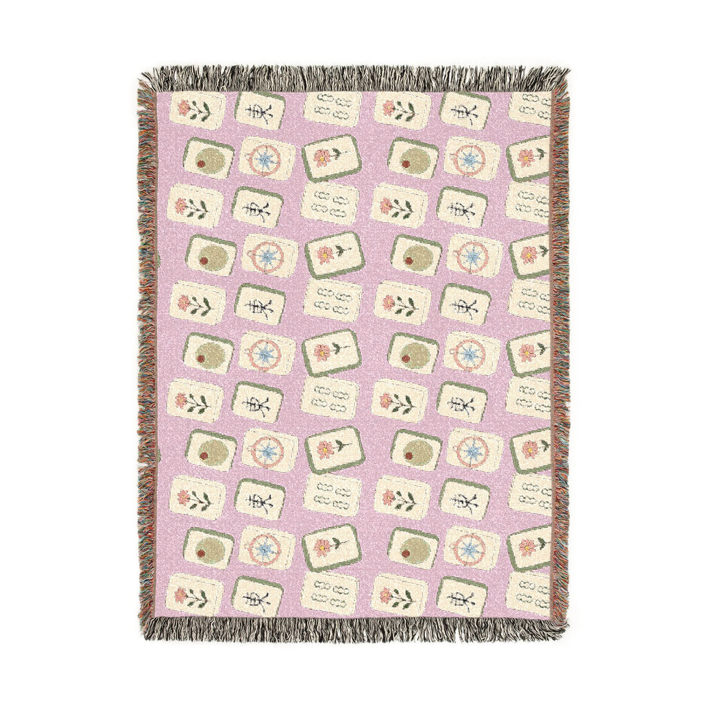 The Lucky Tile Mah Jong  Woven Blanket