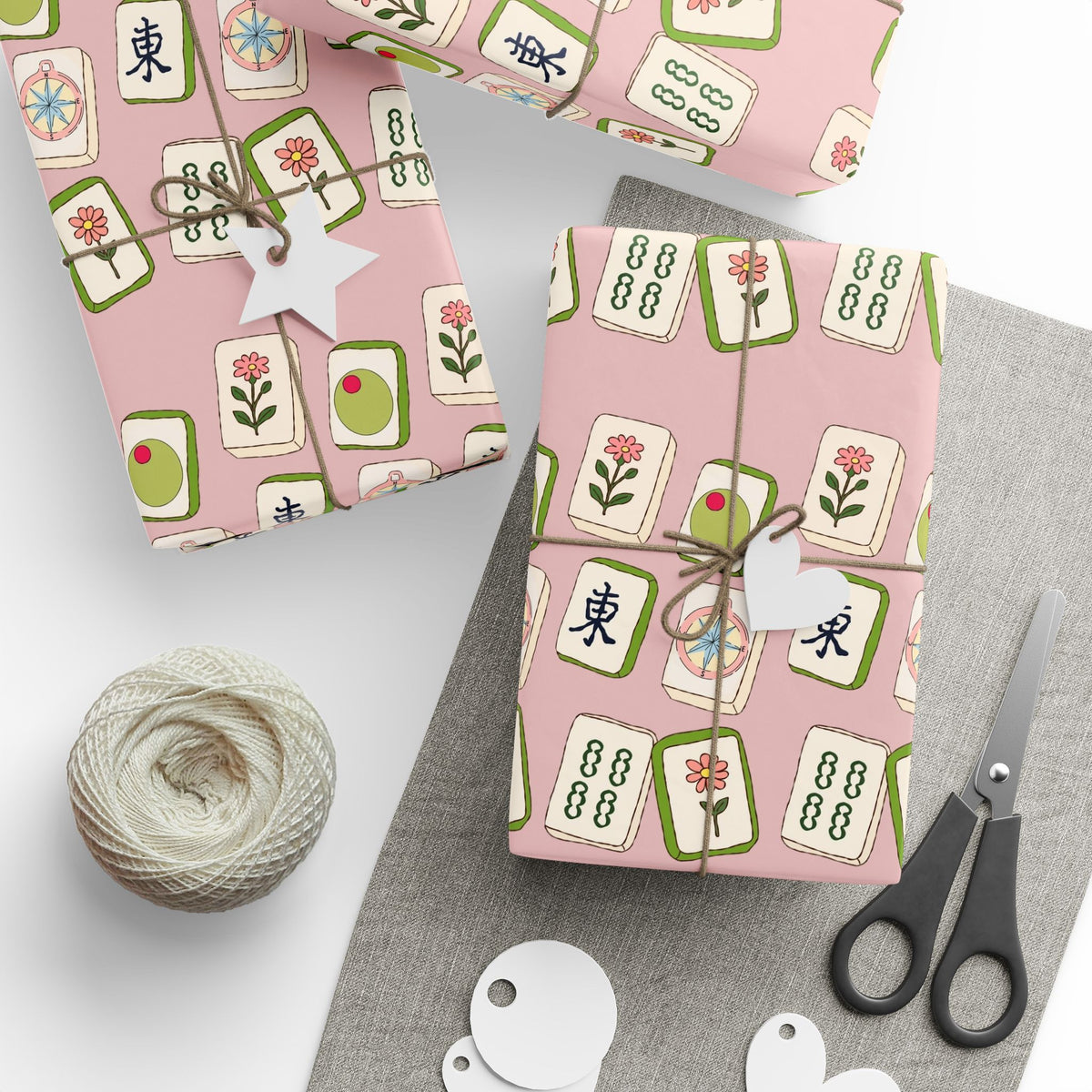 The Lucky Tile Mahjong Wrapping Paper