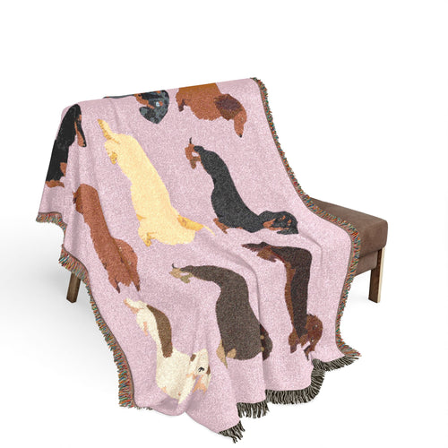 Dapper Dachshund Dog Woven Blanket