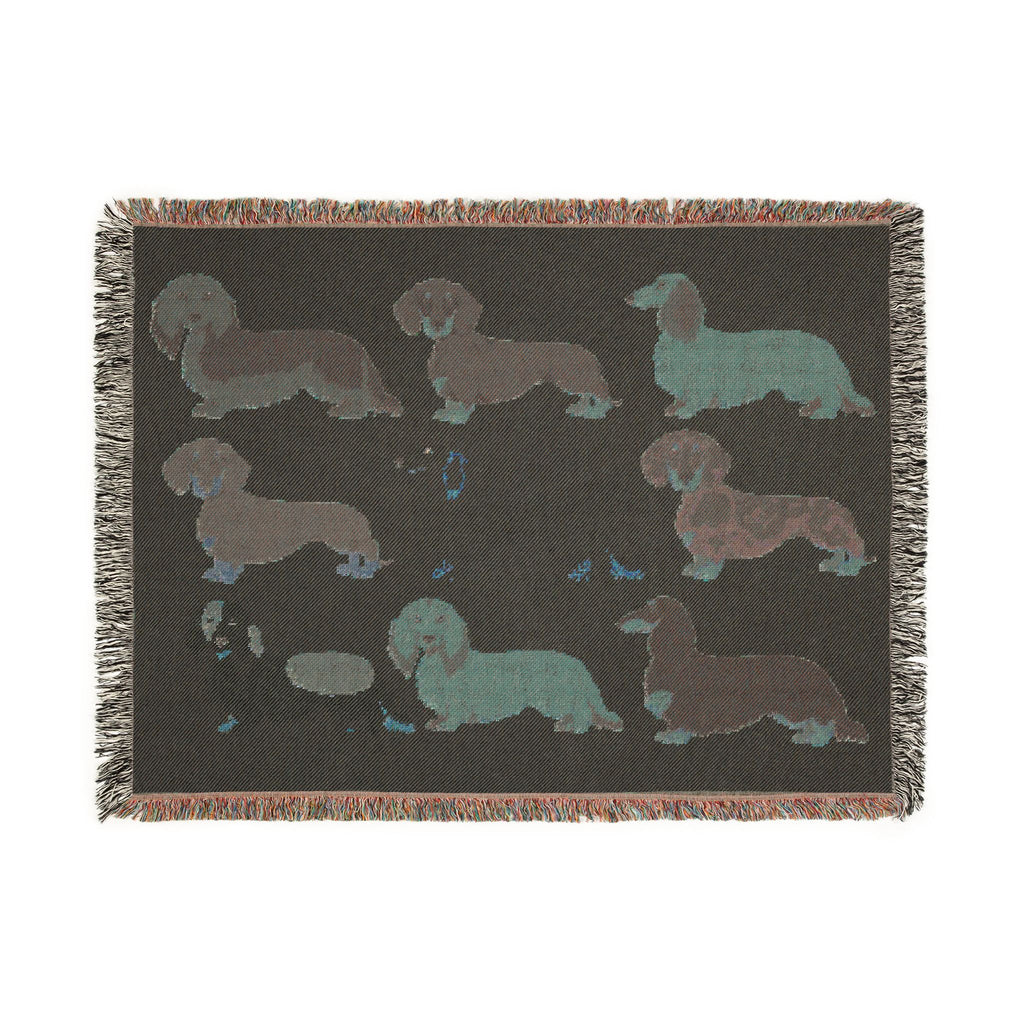 Dapper Dachshund Dog Woven Blanket