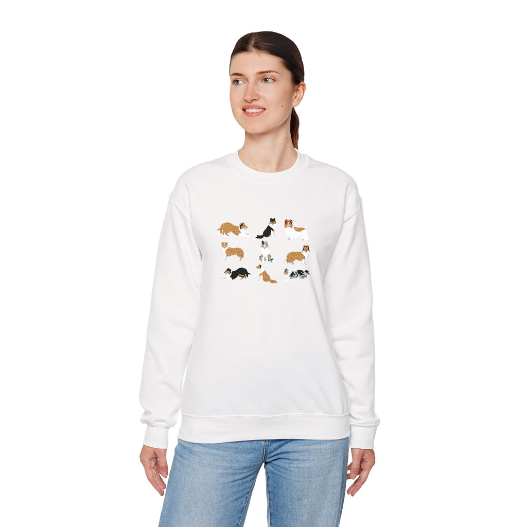 Embroidered Rough Collie Crewneck Sweatshirt
