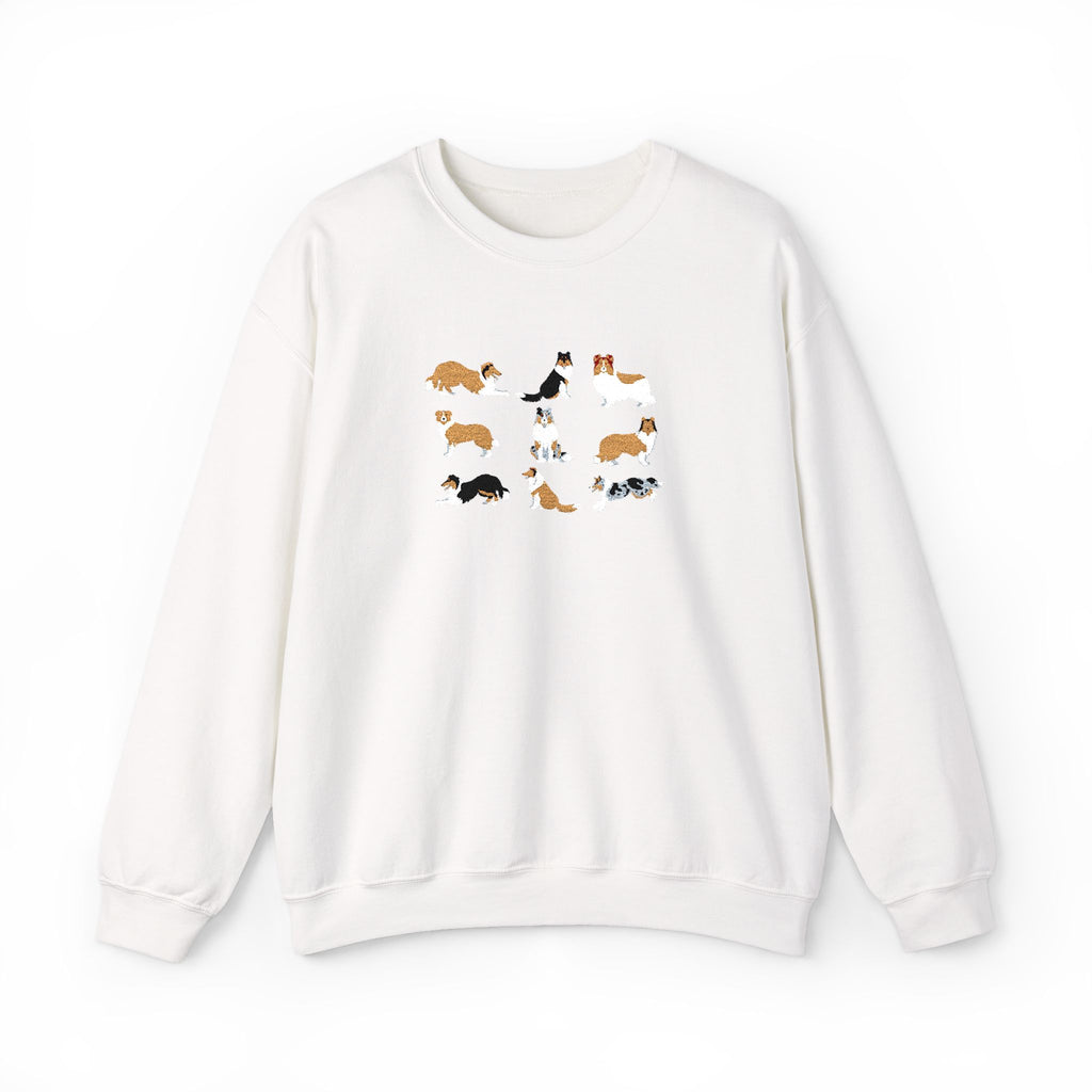 Embroidered Rough Collie Crewneck Sweatshirt