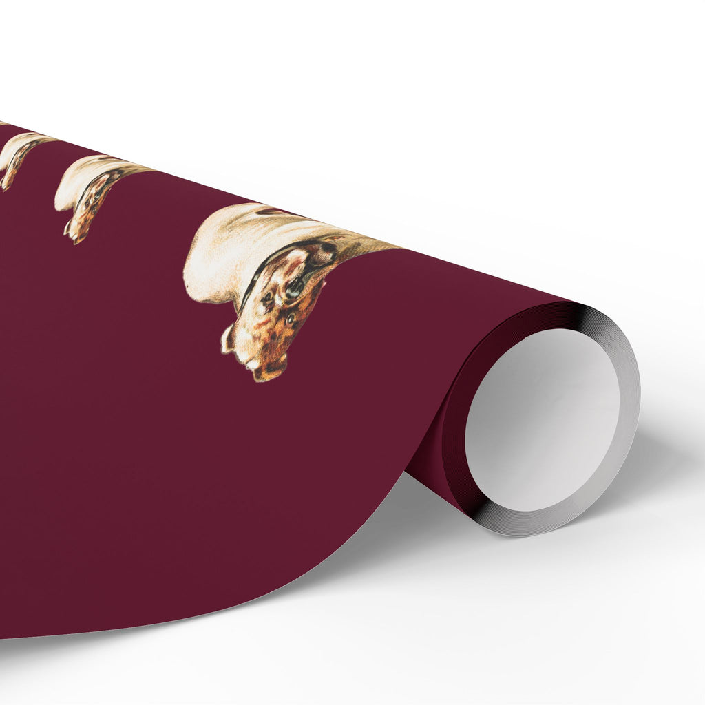 Maroon Bulldog Wrapping Paper