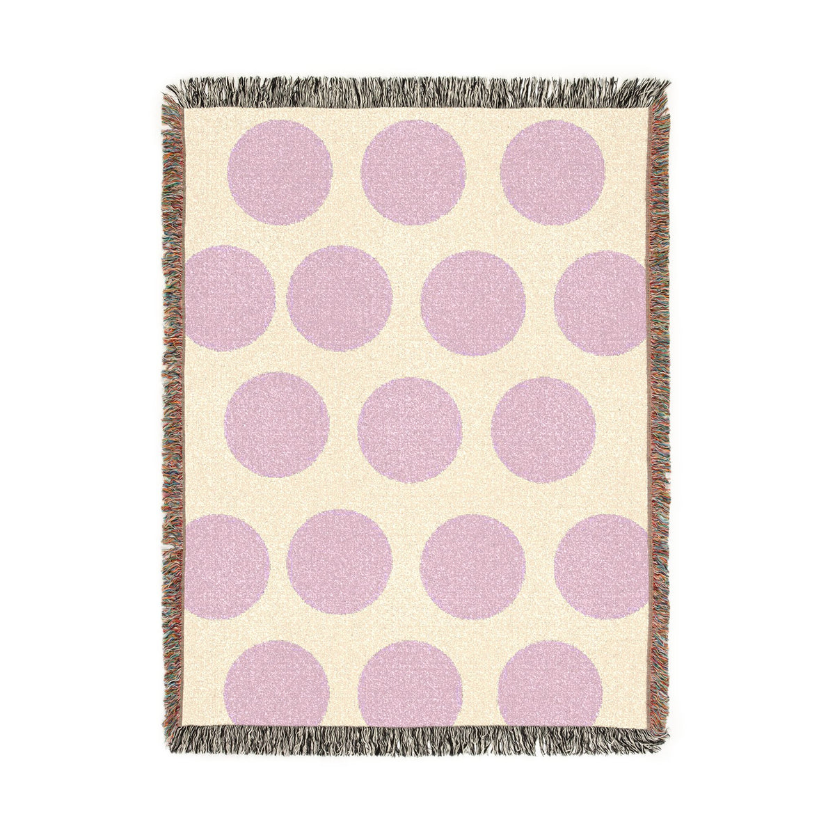 Pink Polka Dot Woven Throw Blanket