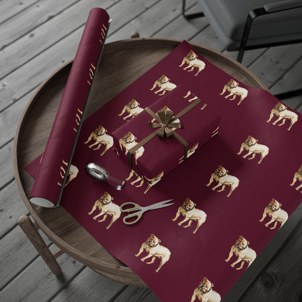 Maroon Bulldog Wrapping Paper
