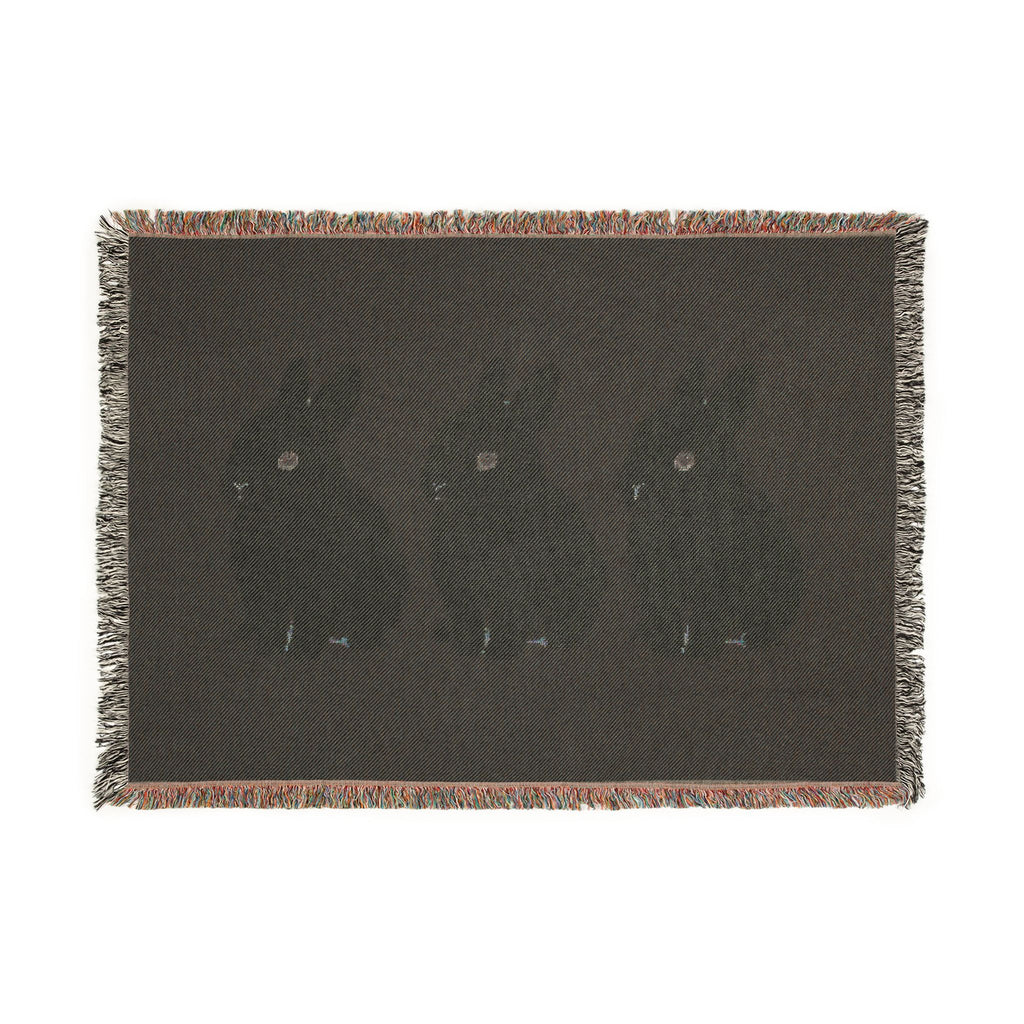 Three Bunnies Woven Throw Blanket